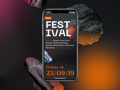 Festival concept fest festival mobile promo typogaphy ui web