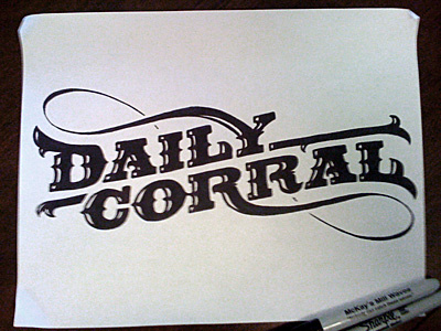 Daily Corral lettering logo process