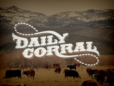 Daily Corral Reversed corral daily identity lettering logo nashville