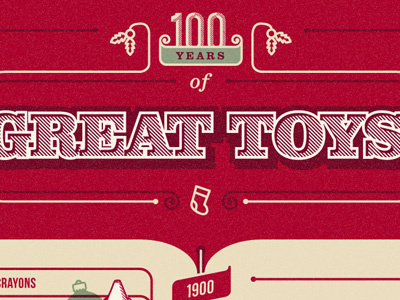 Great Toys Infographic card christmas holiday tots toys typography