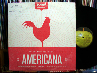 Brite 2012 Americana Sampler album brite illustration mockup music rooster