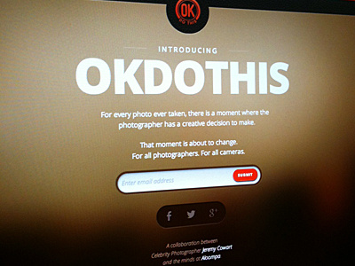 OKDOTHIS Splash Page app iphone page photography splash web