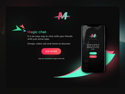 Magic chat app chat iphone iphone x landing mobile page web