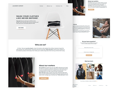 Laundry Expert Landing page clean clothes landing page landing page web web page white space
