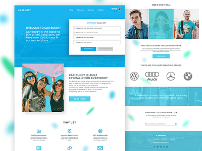 Car Buddy Landing Page cars clean landing page landing page ui user interface user experience ux web web page white space