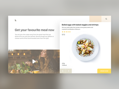 Favourite Meal app branding clean colors design food icon illustration landing landing page landing page landing page typography ui ux web web page web page website white space