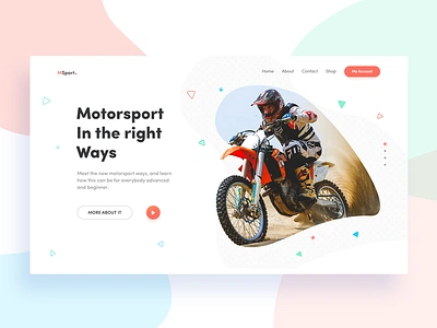 Motorsport branding clean colors design enduro landing landing page landing page landing logo motorbike page pantone typography ui ux web web page web page website white space