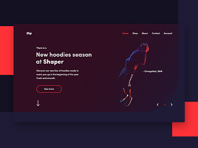 Shaper hoodies app branding clean clothes colors design hoodies landing landing page logo page pantone typography ui ux web web page web page website white space
