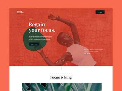 Focus - Landing Page clean focus landing page page typography ui ux web web page web page website