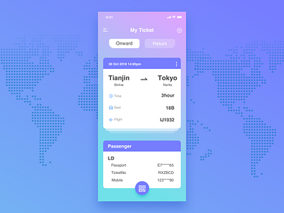 #UI013 Boarding pass interface ui