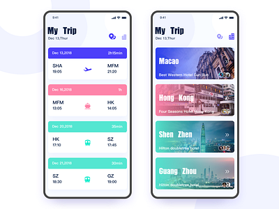 #UI023 My Trip interface ui