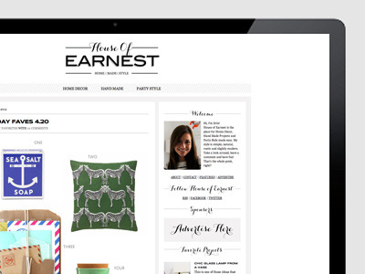 House of Earnest - Final blog design