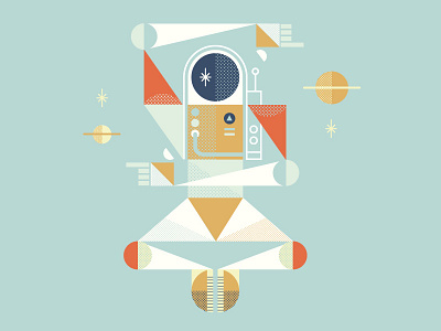 Space Out astronaut cosmic geometric illustration shapes space