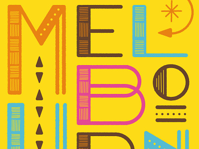 Melbourne Type bright colors custom geometric lettering patterns type typography