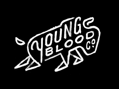 Youngblood Apparel Art bison buffalo coffee painted type type