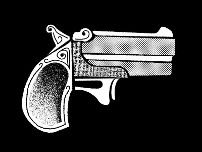 Raygun Concept black and white gun illustration