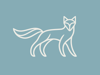 Venn Fox fox logo monoline