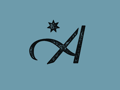 A a logo monogram script star