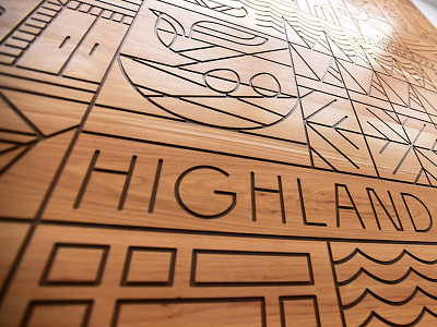 Highland Target Express Express geometric illustration monoline stylized target wood
