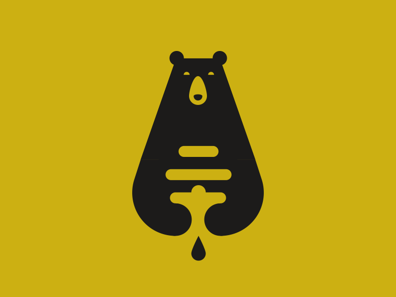 Build a Bear bear geometric honey identity illustration
