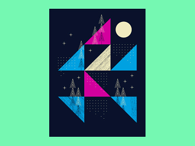 Poster colors geometric illustration poster winter