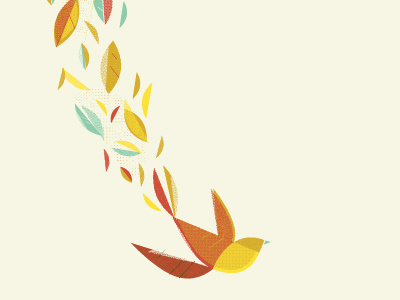Falling bird geometric illustration leaves
