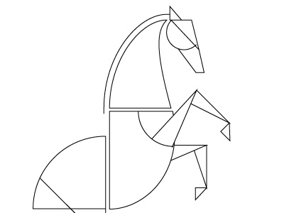 Horsey geometric horse illustration lines shapes