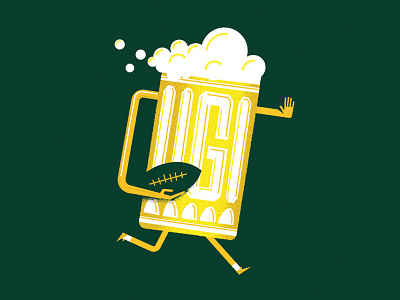 Lombeerdi beer football illustration packers