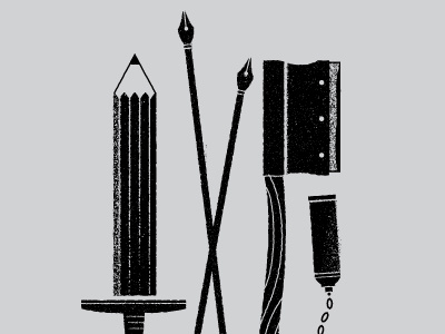 Artsenal illustration pencil weapons