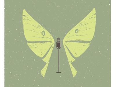 Podcast Project 3 illustration microphone moth poster