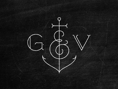 Global & Vine ampersand anchor black and white lettering typography