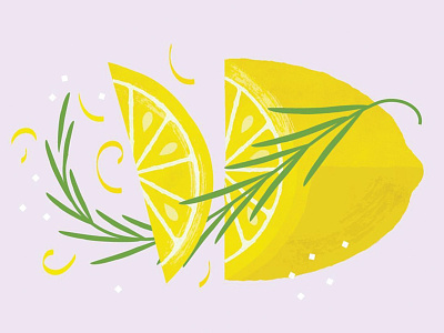 Lemon Rosemary fruit geometric illustration lemon rosemary