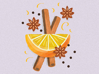 Orange Spice cinnamon fruit geometric illustration orange spice