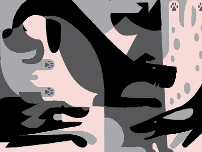 Doggies animal doggies dogs geometric illustration puppies puppy doggy pups shapes texture woof