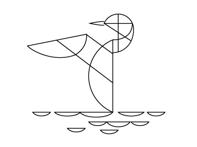 Loon bird geometric illustration