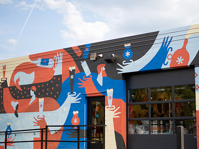Thesis Exterior Mural beer branding illustration mural murals people