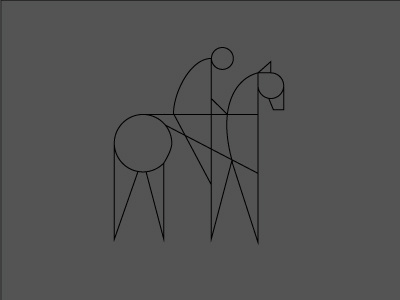 Tired Horsey guy geometric horse illustration