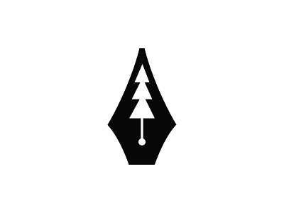 Logo icon logo nib pen tree writing