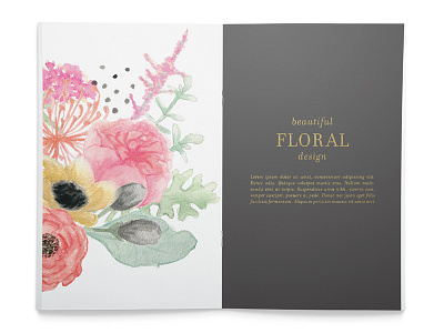 Capabilities Book Concept book floral gold layout spread watercolor wedding