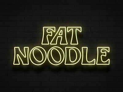 Fat Noodle Neon Concept branding logotype neon restaurant