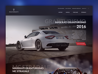 Maserati / Landing Page Re-Design 2016 graphic landing page melo re design rebranding ui ux web