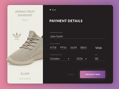 Daily UI / Credit card UI by Nick Melo on Dribbble