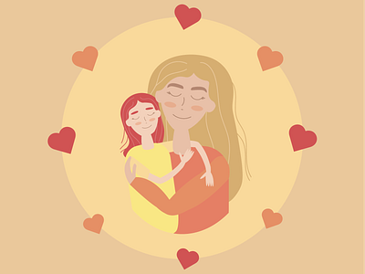 Happy mother and daughter design illustration vector