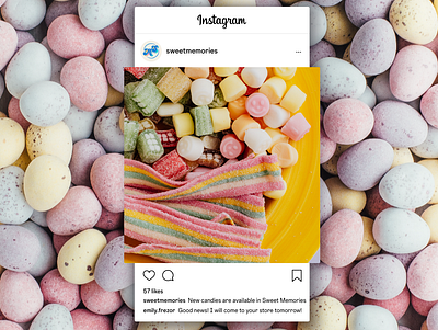 Instagram post for sweet store brand, kids sweets branding candy candy logo candy shop graphic design instagram instagram post logo logo design logotype post shop sweet sweet store sweets sweets branding sweets logo