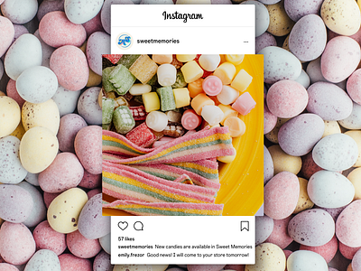 Instagram post for sweet store brand, kids sweets