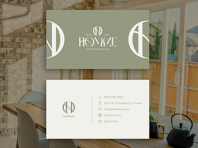 Home styling business card design. Home decor logo & branding