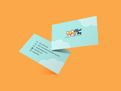 Dog food shop business card, cute dog logo, dog food branding