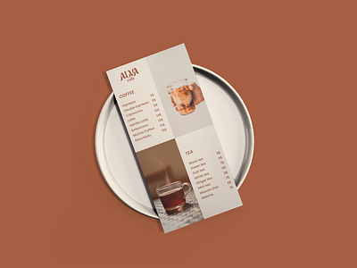 Coffee shop menu design, coffee and tea