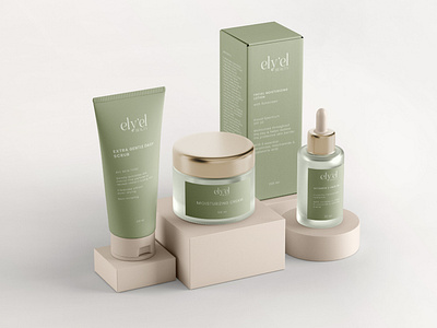 Skincare packaging design, cream jar, oil, box