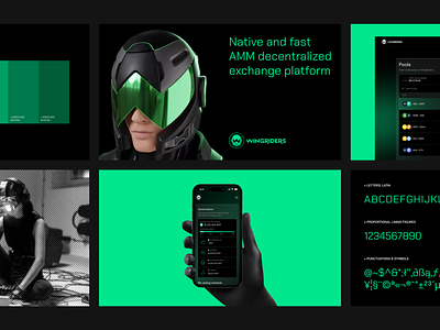WingRiders Moodboard / UI kit bitcoin cardano crypto cryptocurrency design dex future game green header project ui ux web3